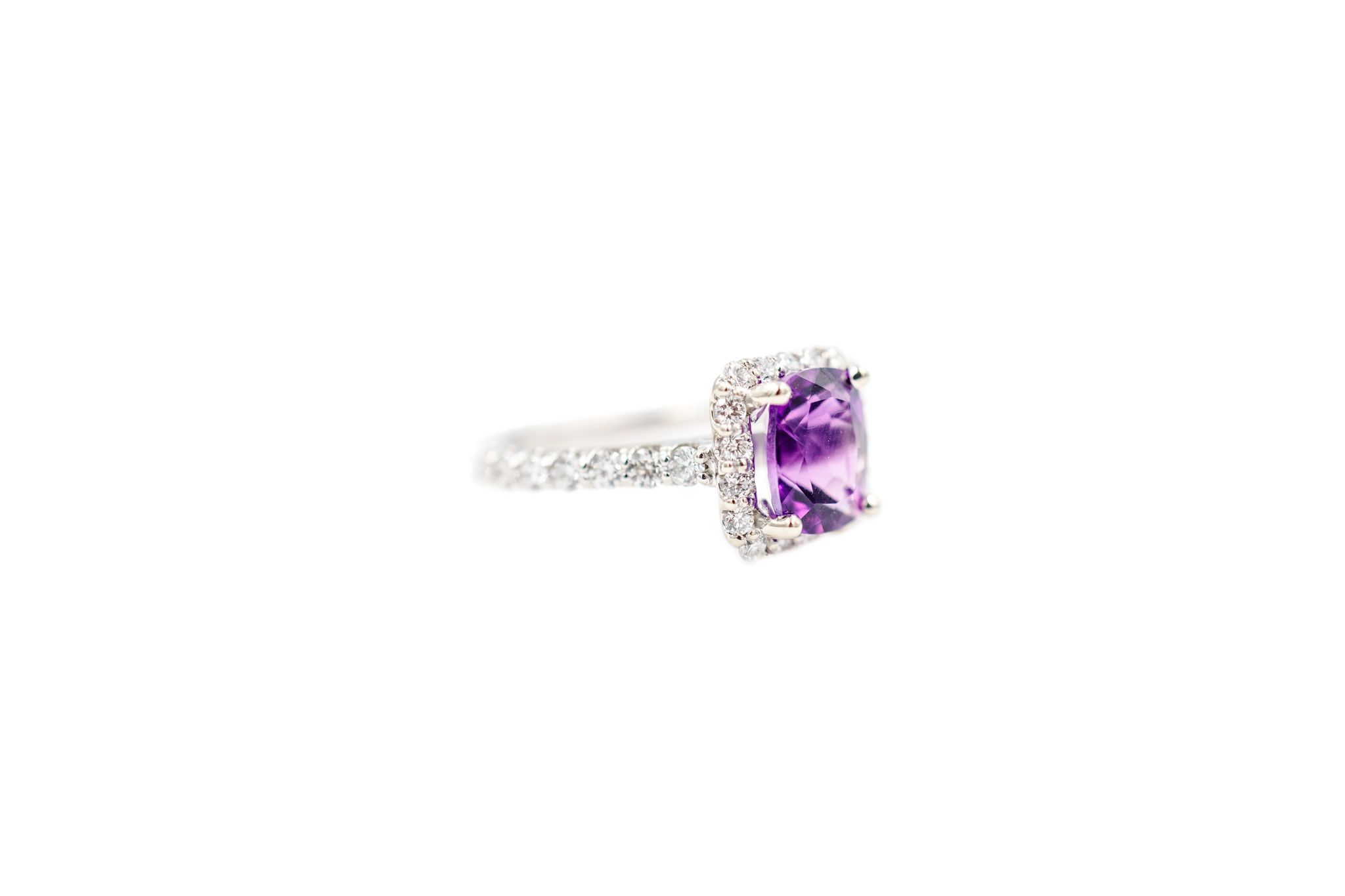 African Amethyst and Diamond Ring - Designs by Aaron